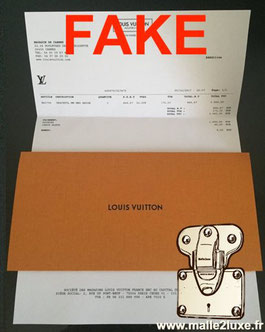 Facture Louis Vuitton duplicata contrefacon de sac attention 