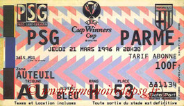 Ticket  PSG-Parme  1995-96