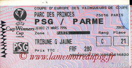 Ticket  PSG-Parme  1995-96