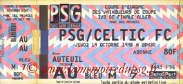 Ticket  PSG-Celtic  1995-96