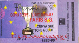 Ticket  Parme-PSG  1995-96