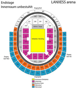 Hallenplan LANXESS Arena Köln