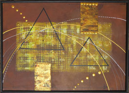 daluz composition géométrique abstraite aux formes colorées inspiration Kandinsky et Miró