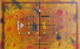 daluz composition géométrique abstraite aux formes colorées inspiration Kandinsky et Miró