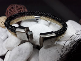 Edelstahl-Magnet-Schiebeverschluss, im Armband offen