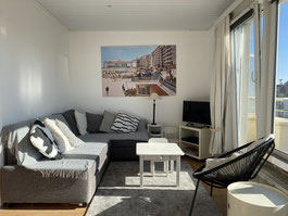 Séjour lumineux et moderne dans un appartement de vacances à Ostende