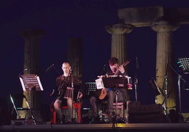 Dimitris Soukaras & Giancarlo Palena performing in Ancient Corinth, 2019. 