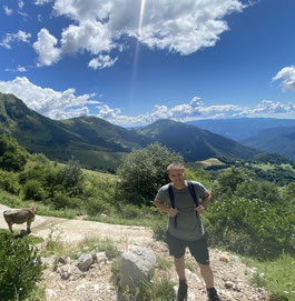 Kristian beim Wandern in Slowenien.