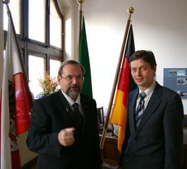 Besuch des CDU- Bügermeisterkandidaten Harald Lenßen beim Oberbürgermeister von Duisburg, Herrn Adolf Sauerland.