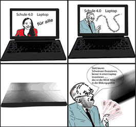Laptop kaufen, statt schwänzen! Grafik:spa