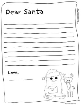 free printable envelope Christmas santa claus letter kindergarten preschool 