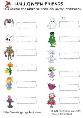 Halloween monsters vocabulary free worksheet download ESL learning english children's activity write