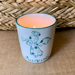 Petit bougeoir Ange et étoiles vert