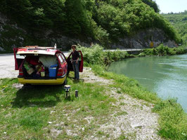 Picknick am Fluß