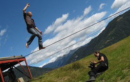 Dreh mit David Dimitri (Beat Kuert, r) Foto: Michael Lang