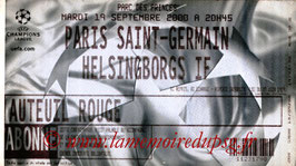 Ticket  PSG-Helsingborg  2000-01