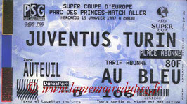 Ticket  PSG-Juventus Turin  1996-97