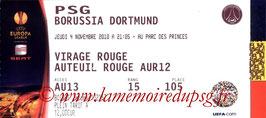 Ticket  PSG-Borussia Dortmund  2010-11