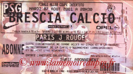 Ticket  PSG-Brescia  2001-02