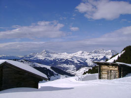 En raquettes à La Limace(1850m) dans la montée à Ban Rouge