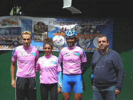 SILVIO PARODI, VERONICA PARDINI, EMILIANO DELL'ORIENTE MAGLIE ROSA DEL GIRO DELLA PROVINCIA DI SAVONA AMATORI STRADA 2010