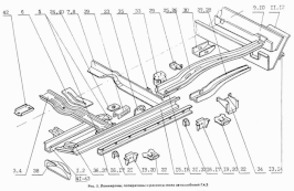 Rohkarosserie und Fahrzeugrahmen GAZ 24, GAZ 2401, GAZ 2410, GAZ 24-02, GAZ 24-24 Wolga, GAZ 24-76 «Scaldia». Bodyshell and chasis GAS 24, GAS 2401, GAS 24-10, GAS 2402, GAS 24-24 Volga, GAS 24-76 «Scaldia». Элементы кузова и рама ГАЗ 24, ГАЗ 2401