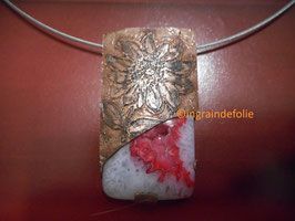 Pendentif gravure eau forte et pierre naturel