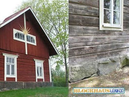 Holzhaus -  Technischer Holzschutz  - Ausreichend hohe Fundamente und breite Traufen - Diffusionsoffene  Anstiche und Lasuren - Holzlasur - Holzschutzmittel  - Wetterschutz  - Tradition - Patina 