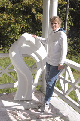 The artist at her studio in Stockbridge, MA