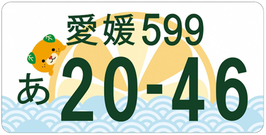 行政書士法人ふじた事務所地方版図柄入りナンバープレート【愛媛】