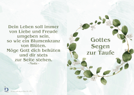 Pfarrkarte - Blumenkranz - Taufurkunde