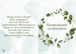 Pfarrkarte - Blumenkranz - Patenurkunde