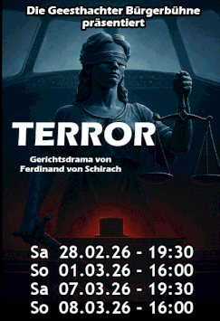 Eintrittskarte für das Stück "Terror"