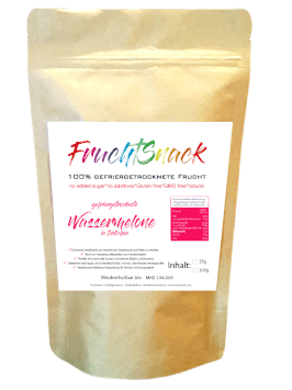 gefriergetrocknete Wassermelone in Bällchen