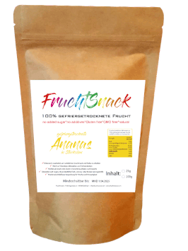 gefriergetrocknete Ananas in Stückchen