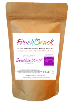 gefriergetrocknete Drachenfrucht in Würfel
