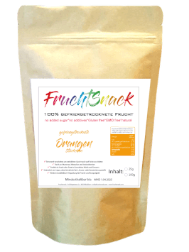 gefriergetrocknete Orangen Stückchen