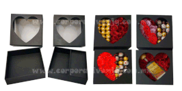 CAJA DE CORAZON CON DIVISION PARA FLORES Y CHOCOLATES CHICA