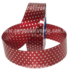 LISTON PUNTOS ROJO  ANCHO 9