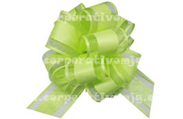 MOÑO ORGANZA BUM BUM SATINADO GRANDE FH38 VERDE LIMON