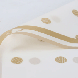 PAPEL ALBANENE POLKA GRANDE BLANCO Y ORO