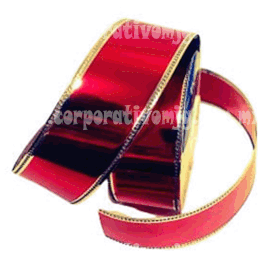 LISTÓN ALAMBRADO METALICO ROJO FILO ORO ANCHO 9