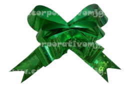 MOÑO HOLOGRAMA ESTRELLAS MEDIANO VERDE