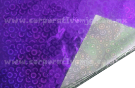 PAPEL HOLOGRAMA CIRCULOS MORADO