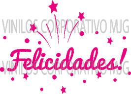 VINIL FELICIDADES ESTRELLA MAGENTA