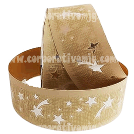 LISTON METALICO MATIZADO ESTRELLAS ORO