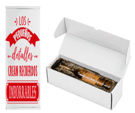 CAJA PARA BOTELLA ARMABLE BLANCA VINTAGE NAVIDAD