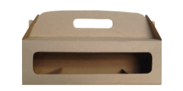 CAJA PARA BOTELLA HORIZONTAL CON VENTANA MICROCORRUGADO