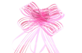 MOÑO ORGANZA GRANDE ROSA