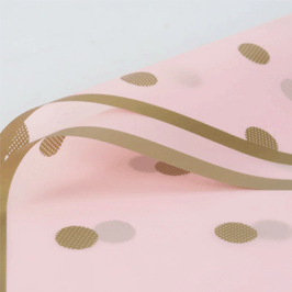 PAPEL ALBANENE POLKA GRANDE ROSA Y ORO